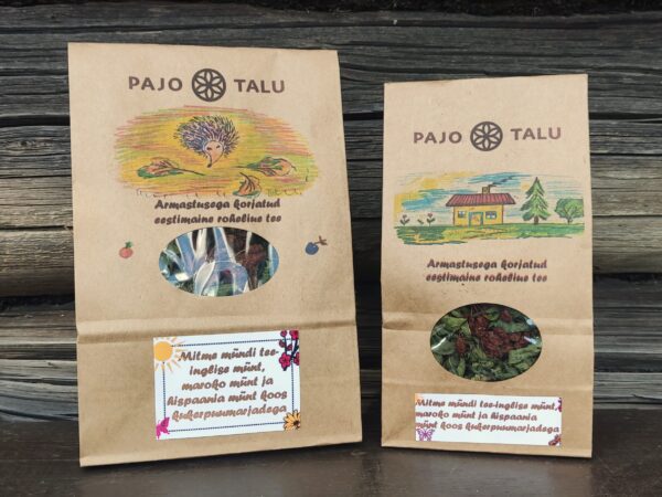 Mitme mündi tee-inglise münt, maroko münt ja hispaania münt koos kukerpuumarjadega 30 g ja 50 g