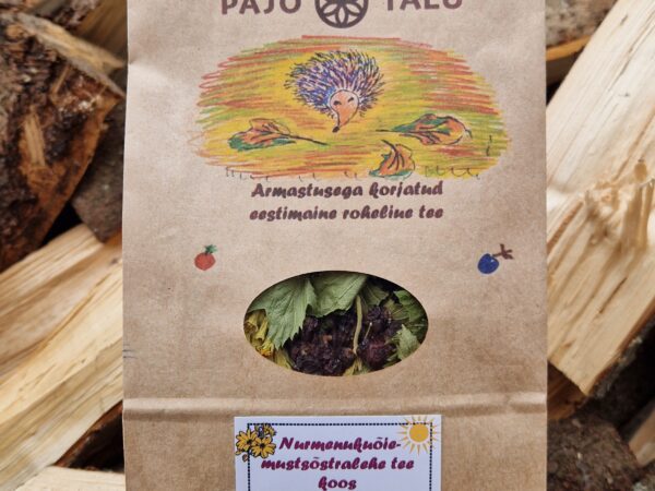 Nurmenukuõie-mustsõstralehe tee koos šokolaadimündi ja mustsõstramarjadega 50g Nurmenukuõie-mustsõstralehe tee koos šokolaadimündi ja mustsõstramarjadega 50g