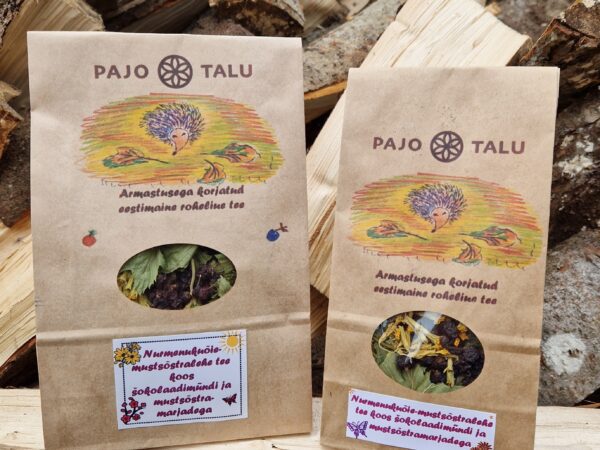 Nurmenukuõie-mustsõstralehe tee koos šokolaadimündi ja mustsõstramarjadega 30g ja 50g