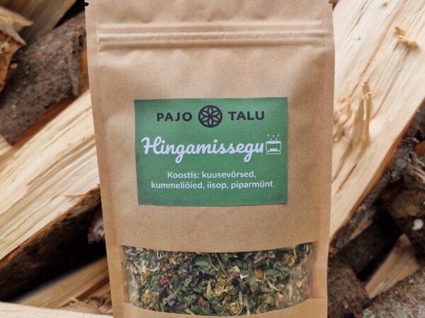 Hingamissegu - kuusevõrsed, kummeliõied, iisop ja piparmünt