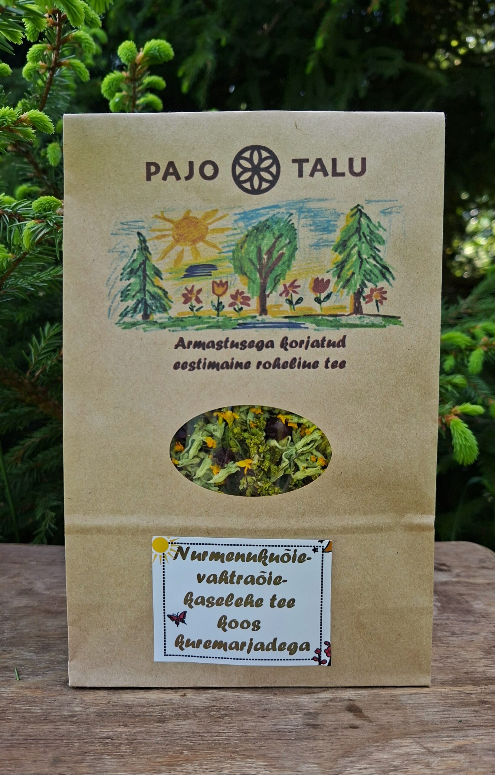 Nurmenukuõie-vahtraõie-kaselehe tee koos kuremarjadega 50g
